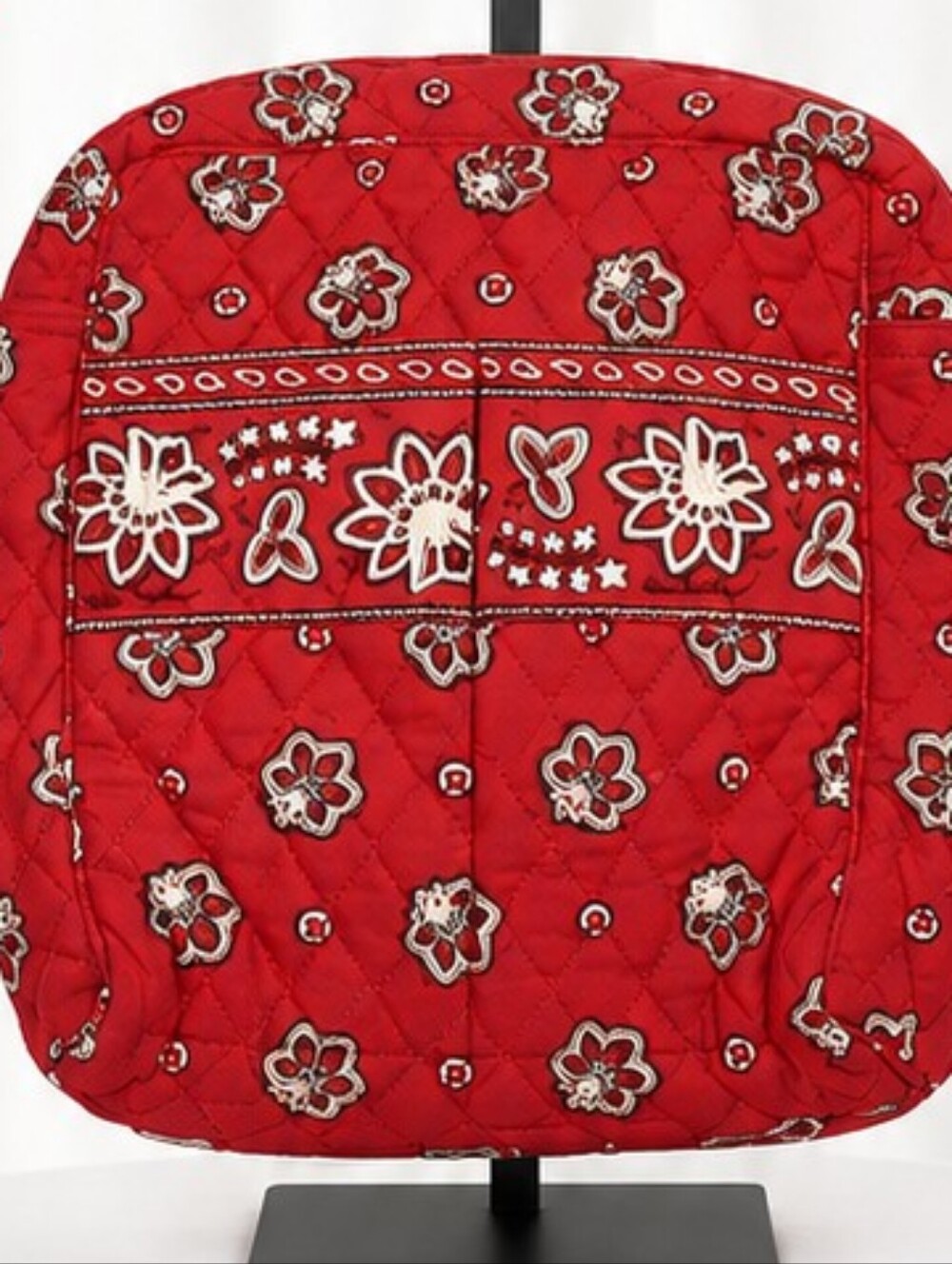 👜 Vera Bradley Red Quilted Floral Crossbody Vintage Style Cotton Shoulder Bag - Picture 4 of 9
